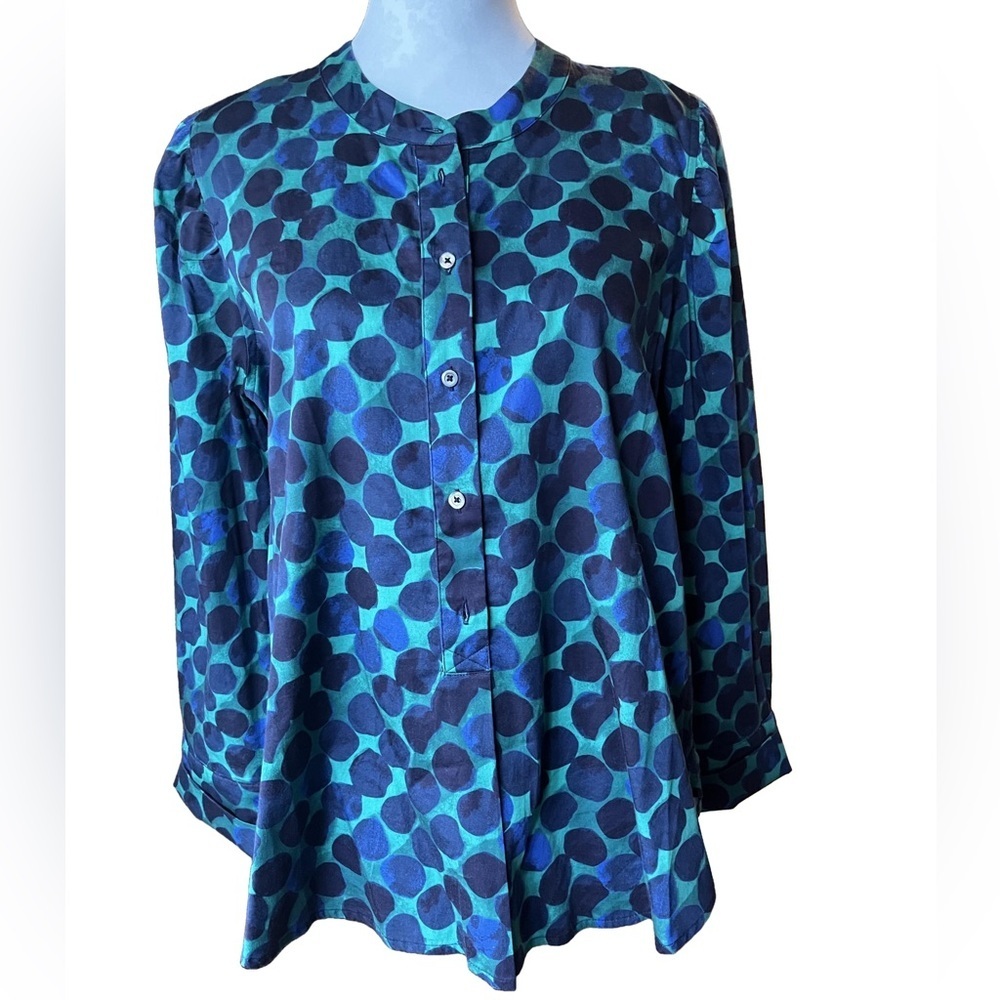 NIC + ZOE Ocean Dot Stretch Cotton Sateen Women’s Top
